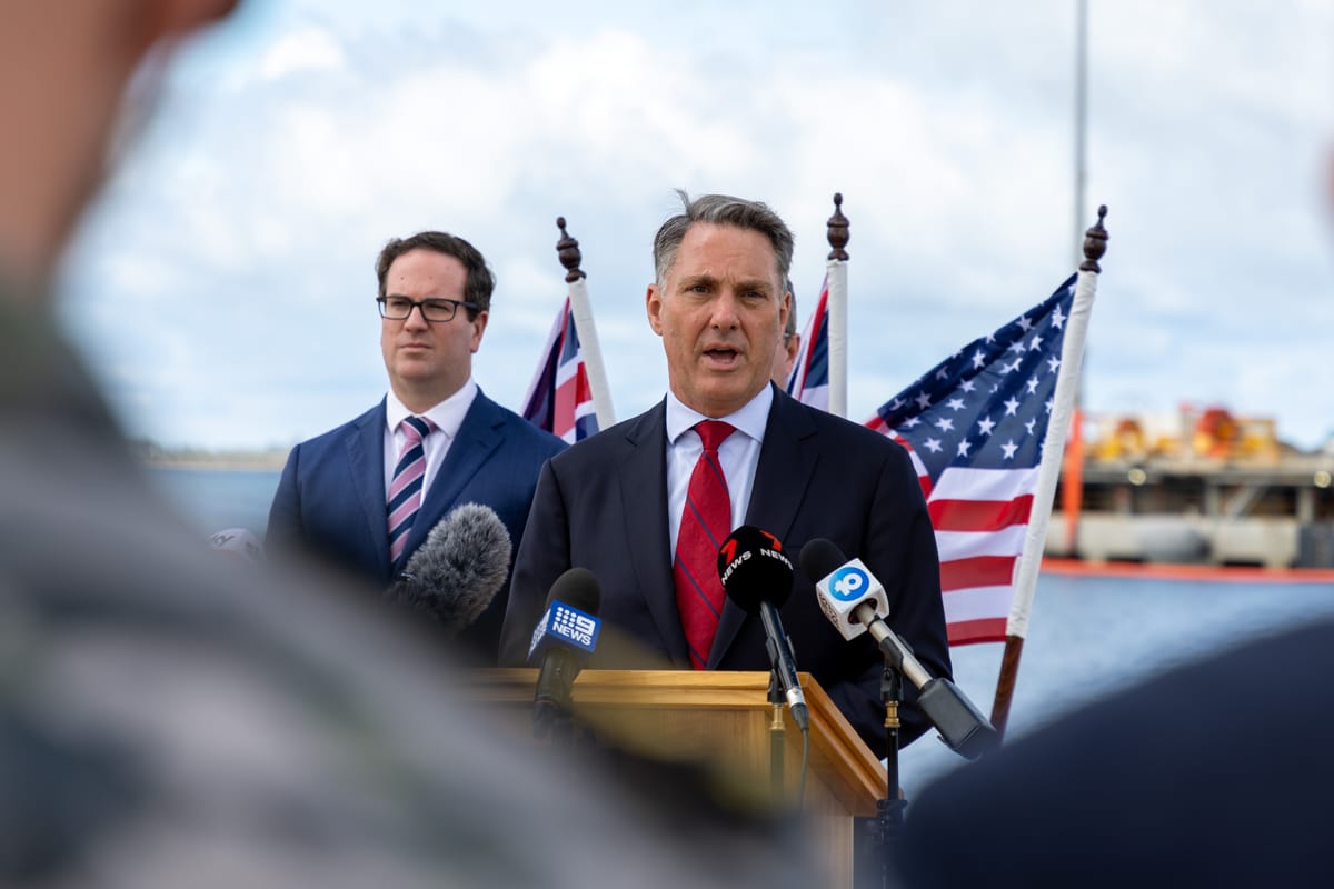 Defence Minister Richard Marles at HMAS Stirling, Western Australia (Ernesto Sanchez/Defence Department)