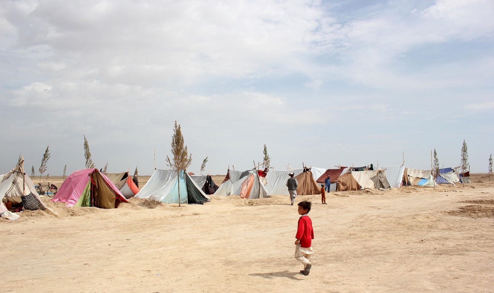 BALKH, AFGHANISTAN - MAY 07: An Afghan kid is seen in a makeshift camp in Balkh, Afghanistan on May 07, 2020 during holy month of Ramadan after Afghan people leave their home due to civil-war. (Photo by Sayed Khodaiberdi Sadat/Anadolu Agency via Getty Images)