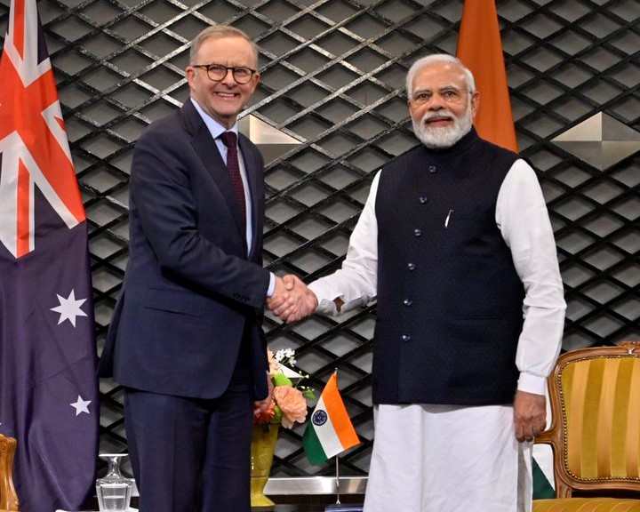 Albanese’s post-election dash to the Tokyo Quad summit in May 2022 which including meeting Narendra Modi was well received (@AlboMP/Twitter)