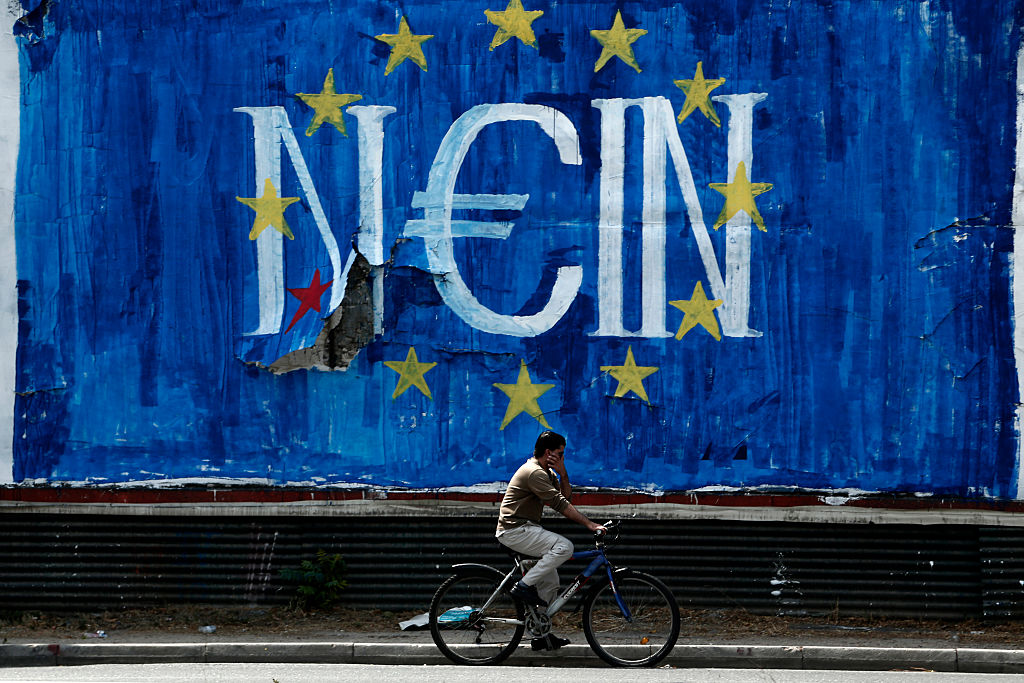 A 2015 protest in Greece against measures imposed by the European Union (NurPhoto via Getty Images)