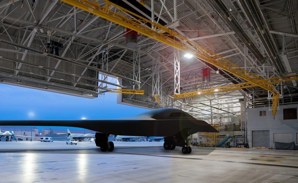 Artists rendering of the B-21 bomber, presently in development (Northrop Grumman)