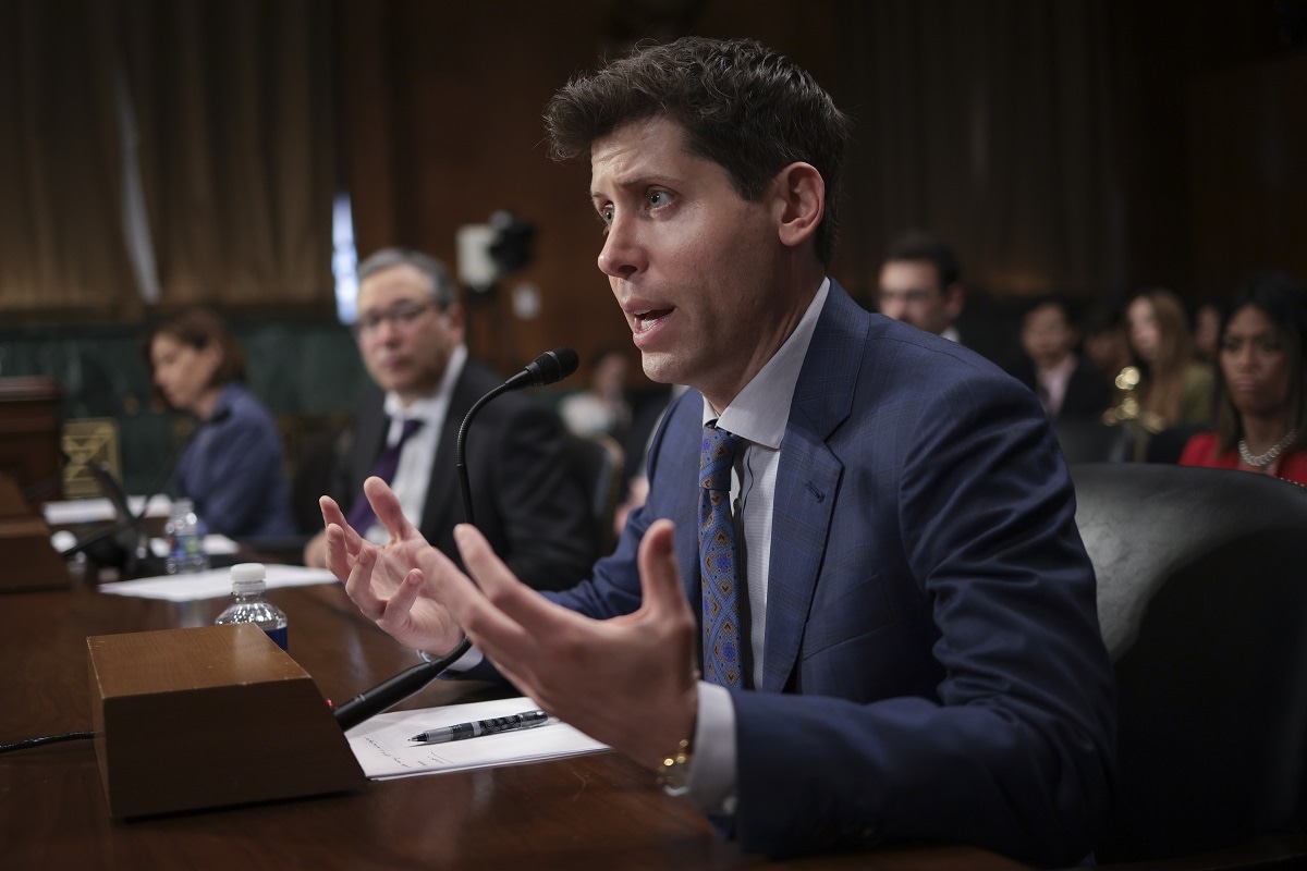 WASHINGTON, DC - MAY 16: Samuel Altman, CEO of OpenAI, testifies before the Senate Judiciary Subcommittee on Privacy, Technology, and the Law May 16, 2023 in Washington, DC. The committee held an oversight hearing to examine A.I., focusing on rules for artificial intelligence. (Photo by Win McNamee/Getty Images)
