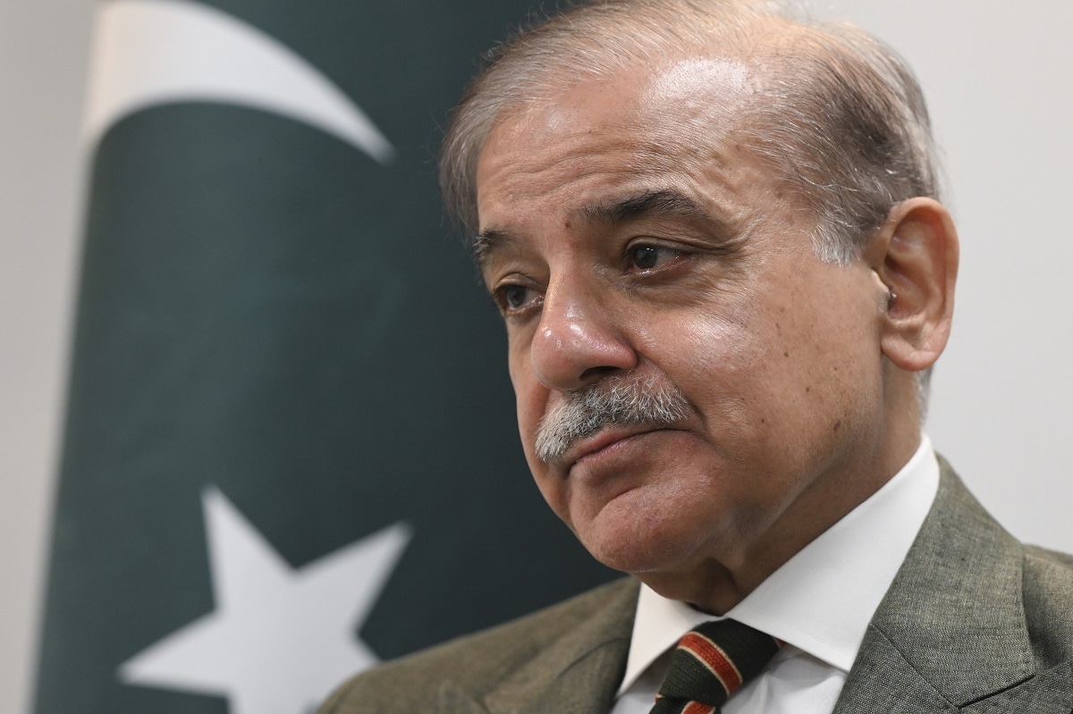 ANKARA, TURKIYE - JUNE 04: Pakistani Prime Minister Shehbaz Sharif speaks during an exclusive interview on June 04, 2023. (Photo by Dogukan Keskinkilic/Anadolu Agency via Getty Images)