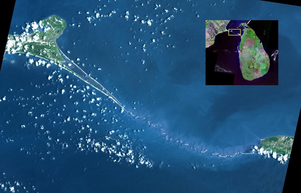 Sri Lanka and India from space