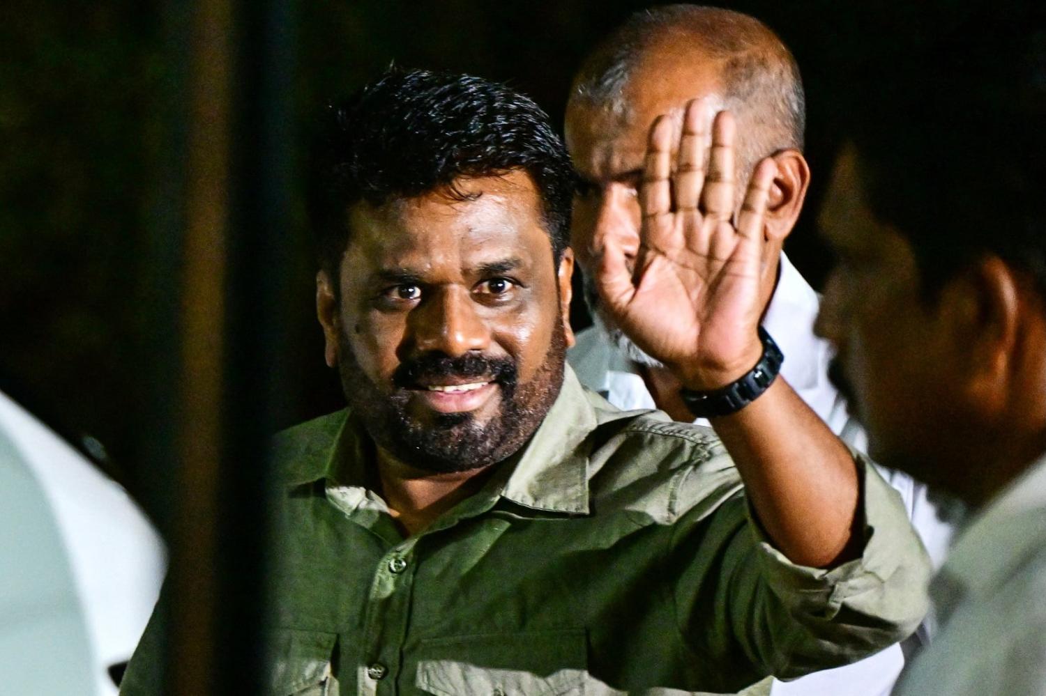 Sri Lanka's president-elect Anura Kumara Dissanayake, arrives at the Election Commission office in Colombo on 22 September 2024 after his victory (Ishara S. Kodikara/AFP via Getty Images)