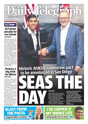 Tuesday's Daily Telegraph front page