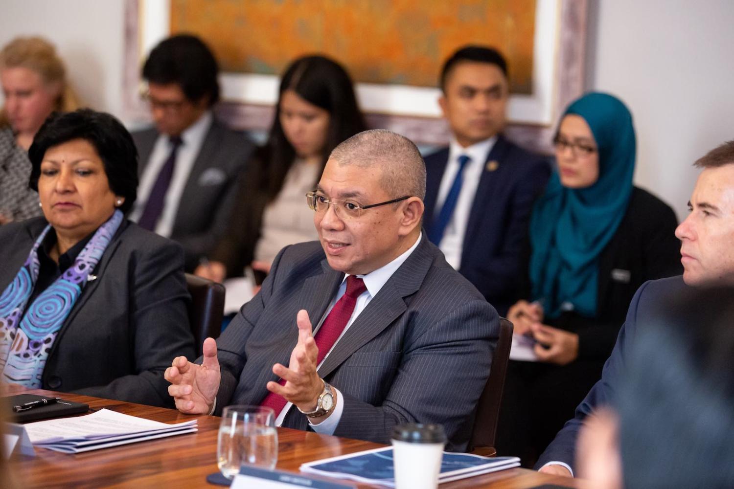 Malaysia’s Foreign Minister Saifuddin Abdullah at a Lowy Institute roundtable in Sydney (Photos: Peter Morris/Sydney Heads)