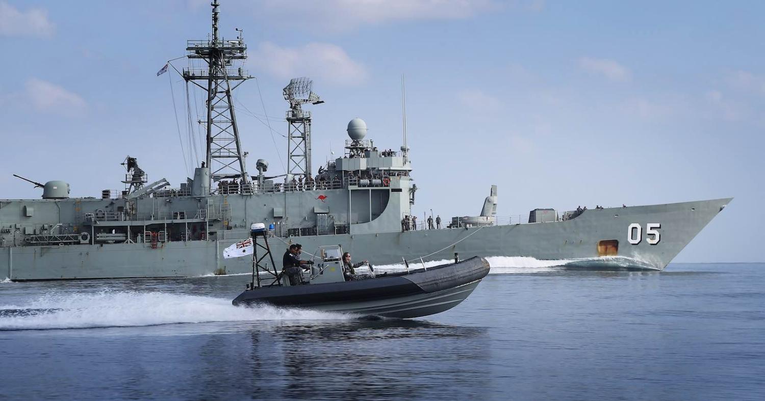HMAS Melbourne during a deployment to the Persian Gulf in 2016 (Photo: Department of Defence)