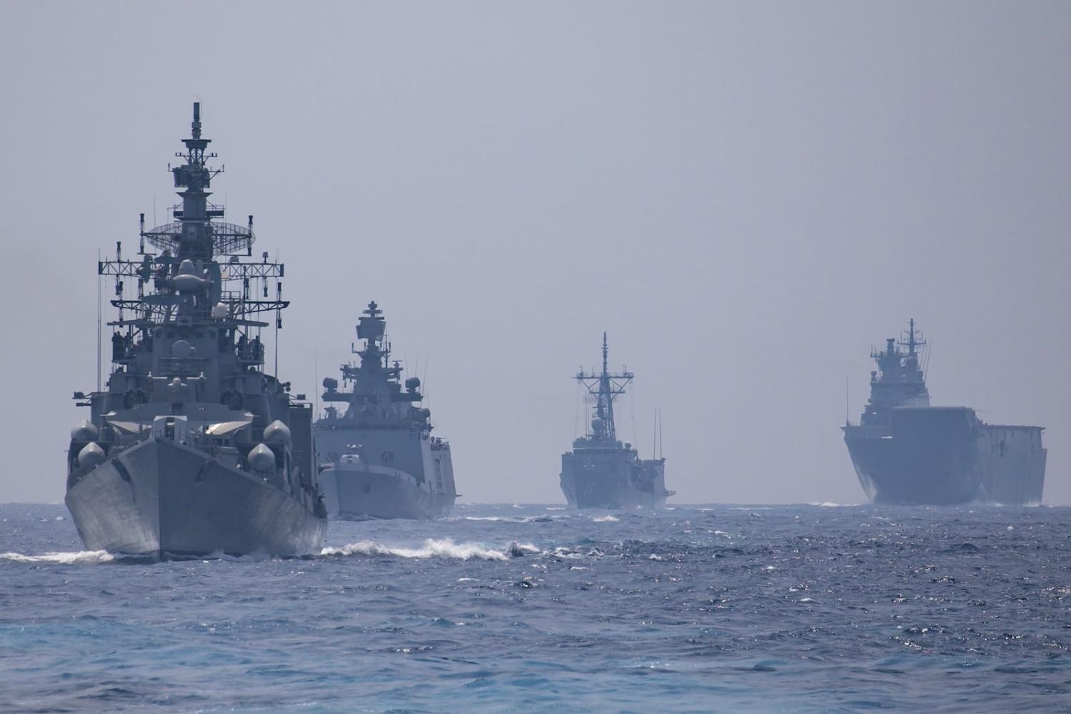 The Royal Australian Navy task group visiting India for AUSINDEX 2019 (Photo: Department of Defence)