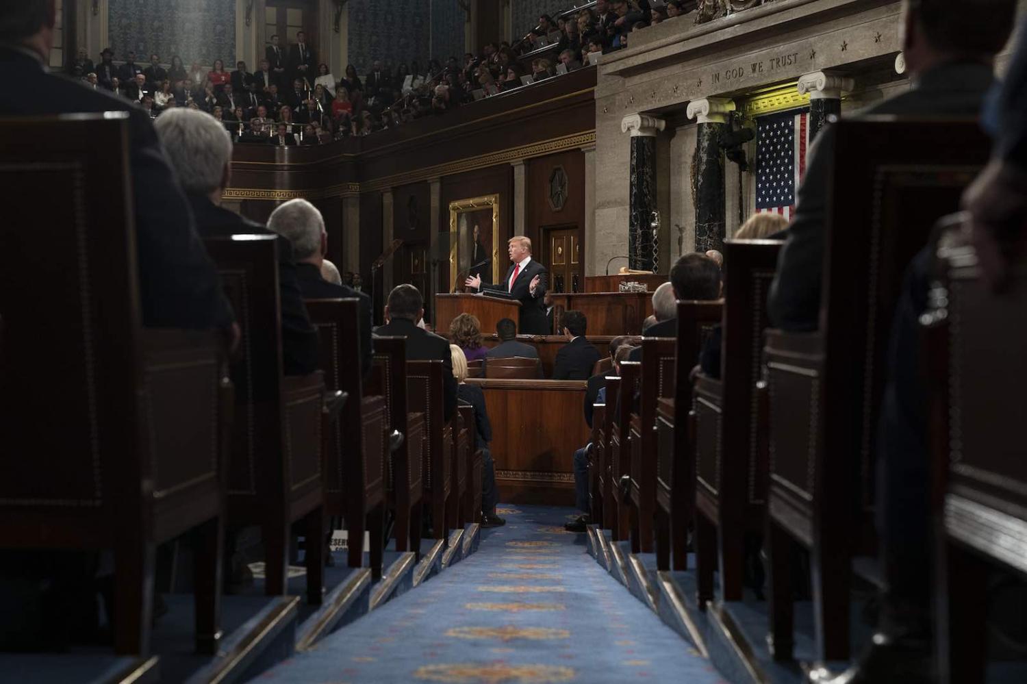 US President Donald Trump delivers the 2019 State of the Union address, Washington, 5 February 2019 (Photo: D. Myles Cullen/Wikimedia Commons)