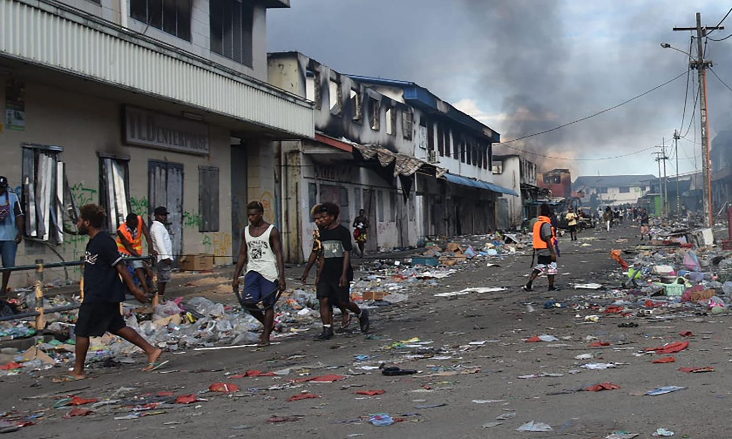 Chinatown district of Honiara, Solomon Islands, on 26 November 2021 (Charley Piringi/AFP via Getty Images)