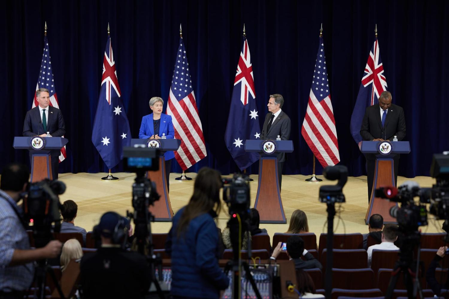 AUSMIN press conference, Dean Acheson Auditorium, Washington DC (Nathan Fulton/DFAT)