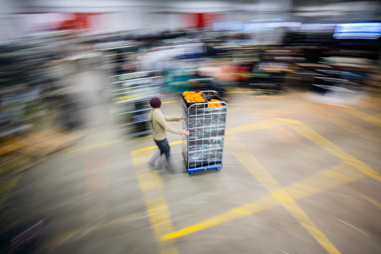 A food bank in Berlin, Germany, for the distribution of food to people living in poverty (Christoph Soeder via Getty Images)