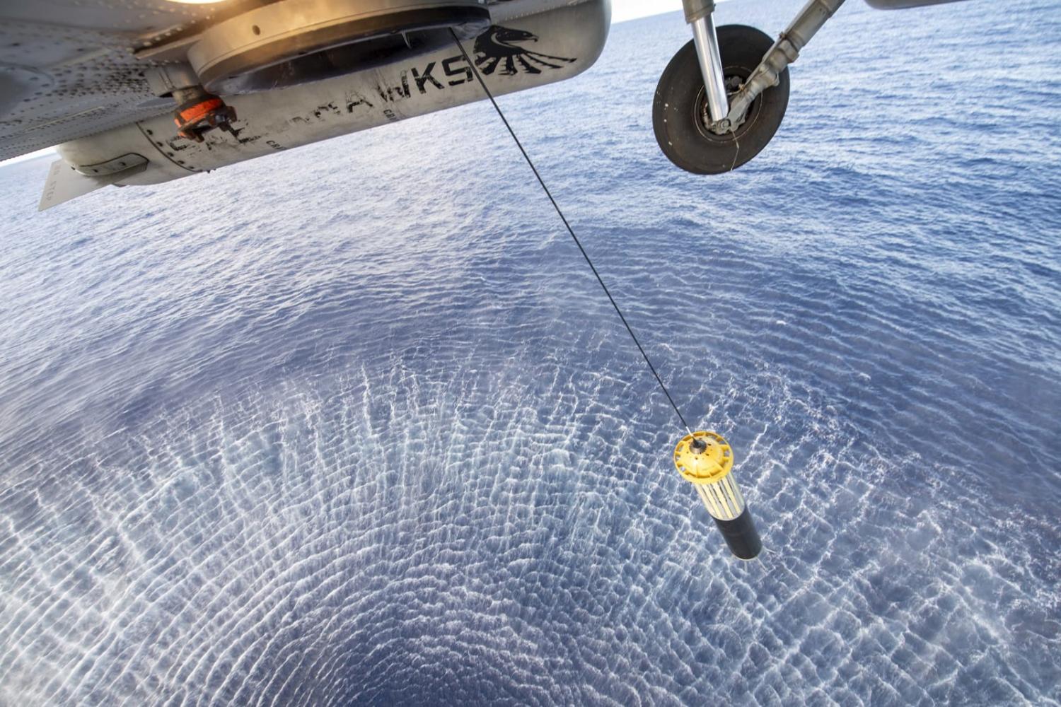 The sonar dipping transducer of a US Navy MH-60R Seahawk. A Royal Australian Navy Seahawk was forced to evade flares from a Chinese jet over the Yellow Sea on 4 May (Rawad Madanat/US Navy photo)