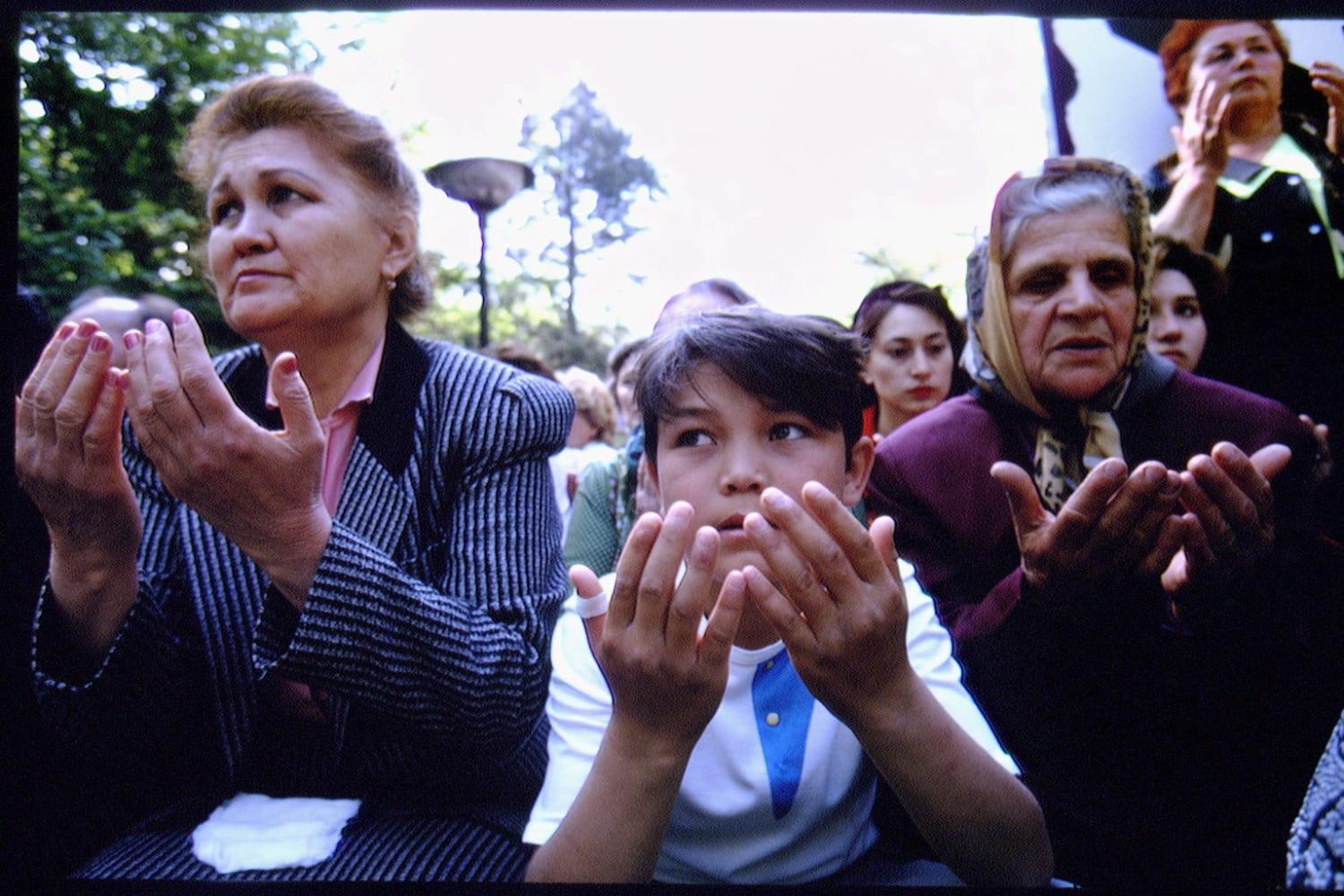 Crimean Tatars demonstrate in 1994, 50 years after their deportation in the 1940s. They still wait for justice, now 80 years on (Antoine Gyori/Sygma via Getty Images)
