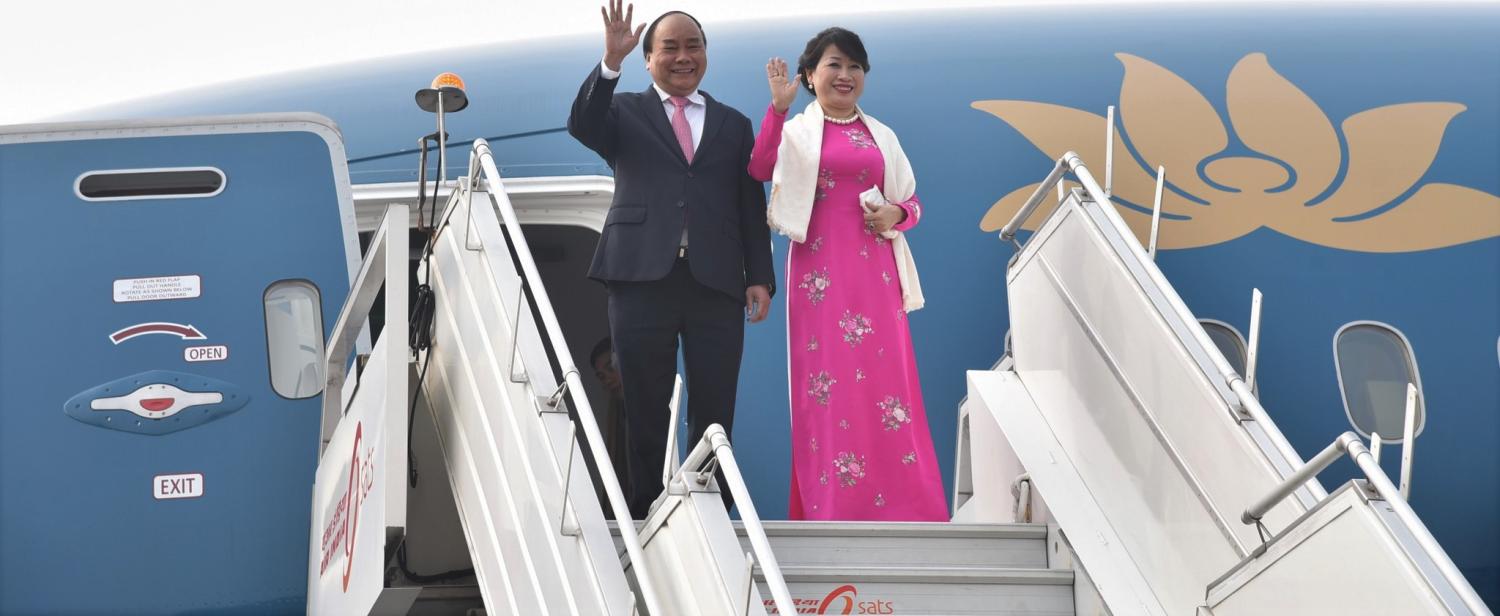 Vietnamese Prime Minister Nguyễn Xuân Phúc arrives in India for the ASEAN-India Commemorative Summit, January 2018 (Photo: MEAphotogallery/Flickr)