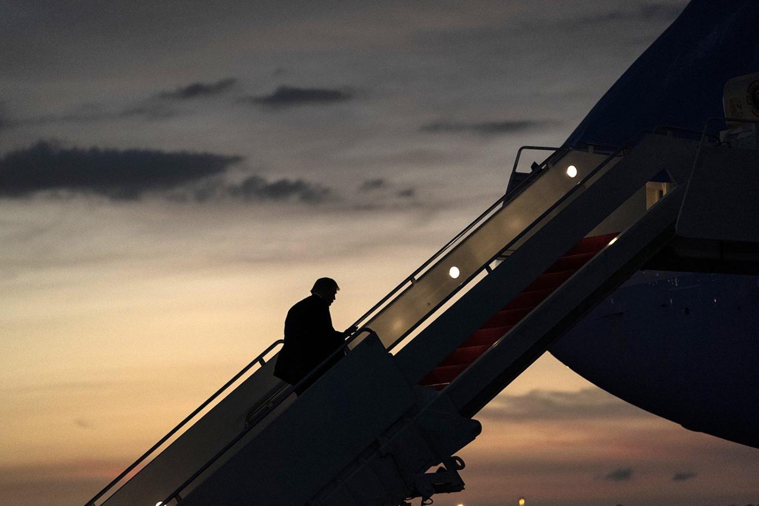 US President Donald Trump boarding Air Force One in Tampa, Florida, 31 July 2020 (White House/Flickr)