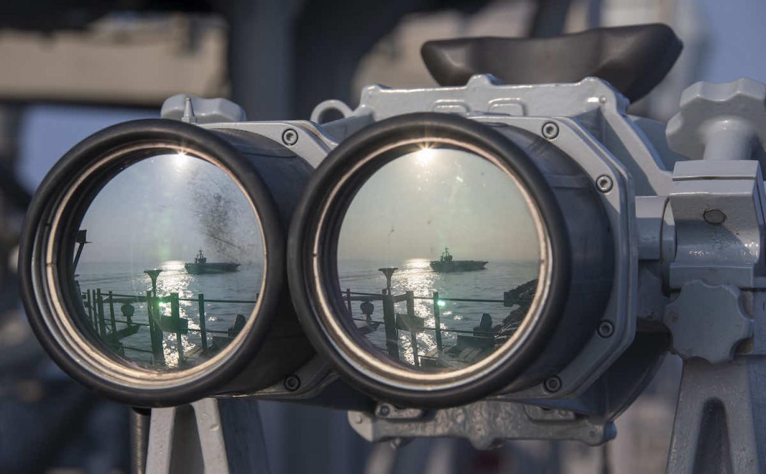 The view as aircraft carrier USS Theodore Roosevelt transits the South China Sea in April (US Pacific Fleet/Flickr)