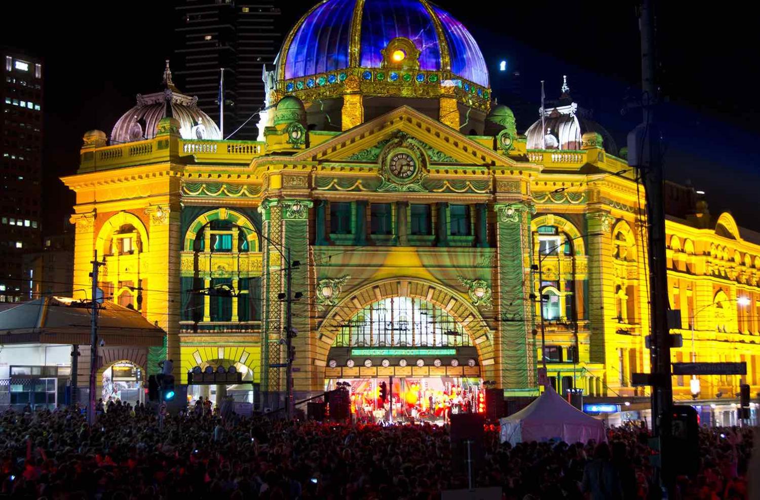 White Night arts festival at Flinders Street Station, Melbourne (Photo: Steve Collis/Flickr)