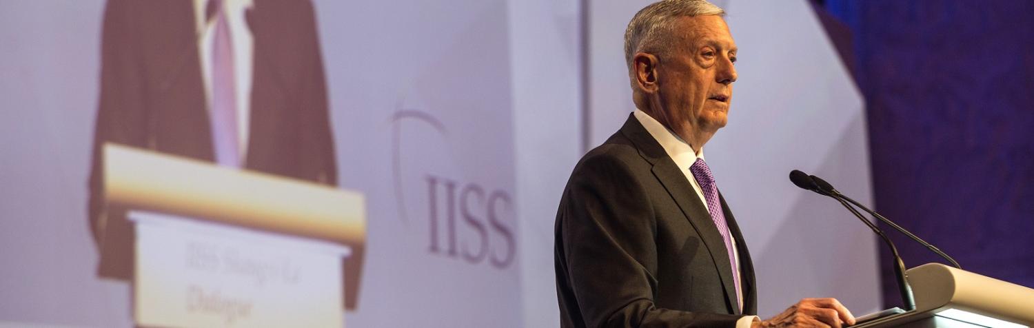 US Defense Secretary James Mattis at the Shangri-La dialogue in Singapore (Photo: Sanjit Das/Getty Images)
