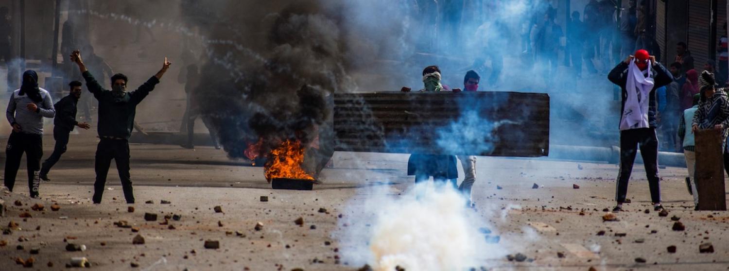 The Indians were incensed at what they called Pakistan's involvement in a fresh incident of violence in Kashmir, October 17 (Photo: Yawar Nazir via Getty)