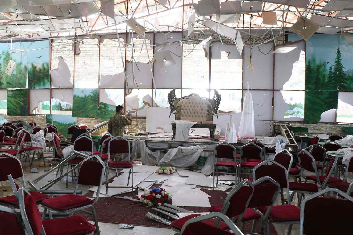 A suicide bomb blast last month at a wedding reception in Kabul killed over 60 people and injured nearly 200 (Photo: Haroon Sabawoon via Getty)