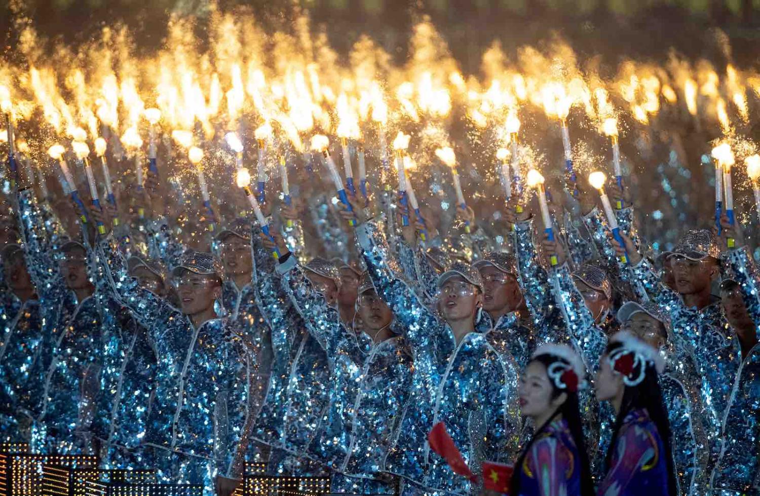 A performance marking the 70th anniversary of the founding of the People’s Republic of China, Tiananmen Square in Beijing, 1 October 2019 (Photo: Noel Celis/AFP via Getty)