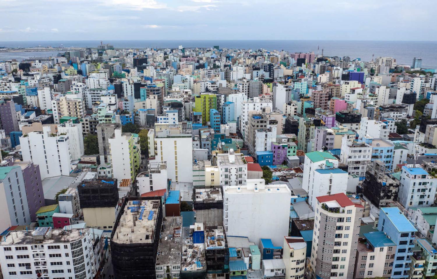 Male, Maldives, one of the world’s lowest-lying countries and strategically located astride the main sea lanes of the Indian Ocean (Carl Court/Getty Images)