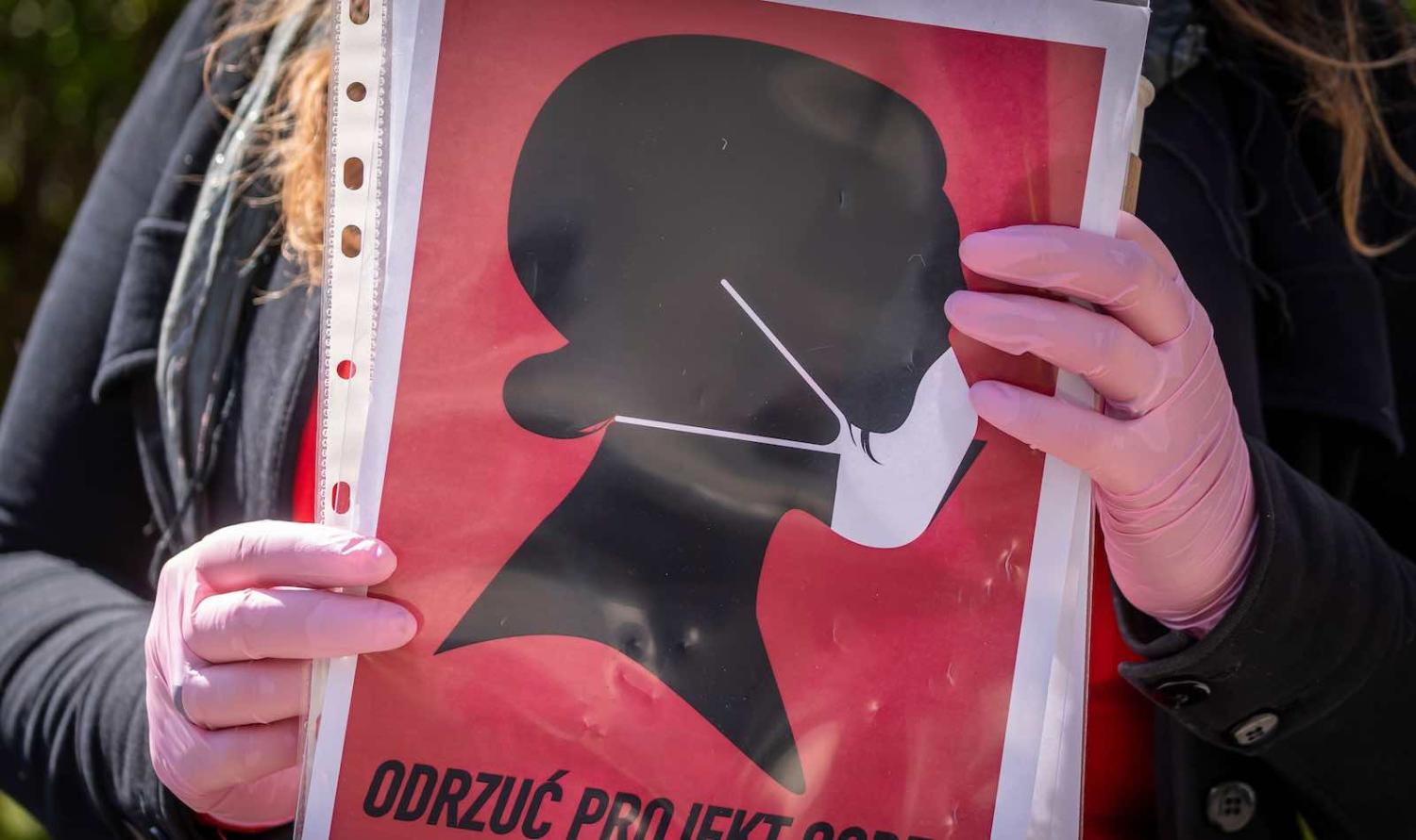 Demonstrators in Poland protest further curbs on reproductive rights amid coronavirus lockdown (Wojtek Radwanski/AFP/Getty Images)