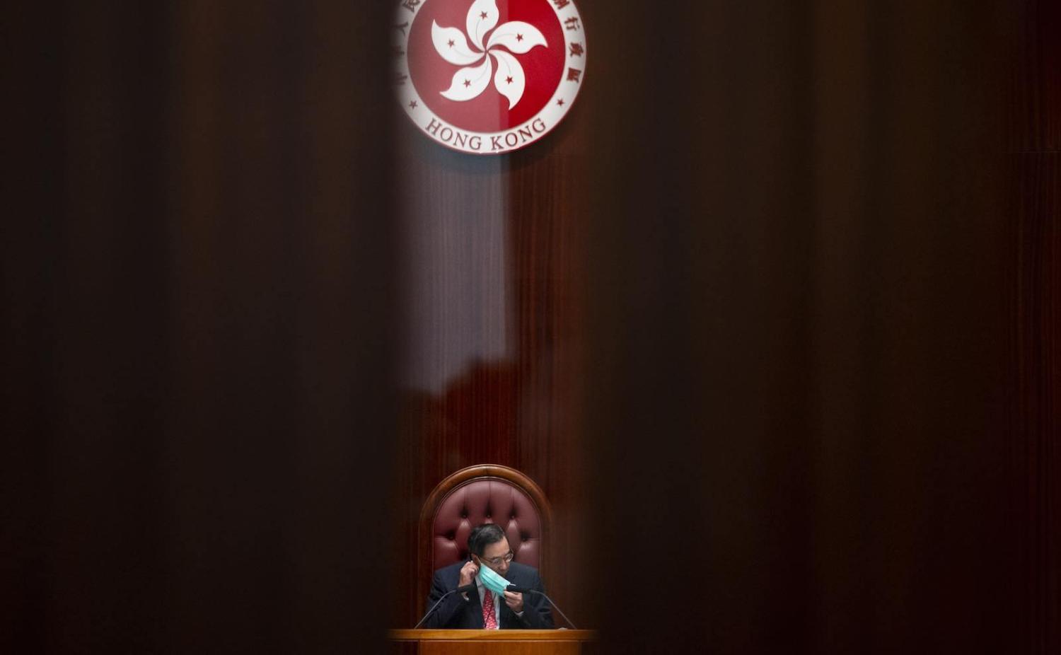At the Legislative Council in Admiralty, in Hong Kong (Miguel Candela /Anadolu Agency via Getty Images)