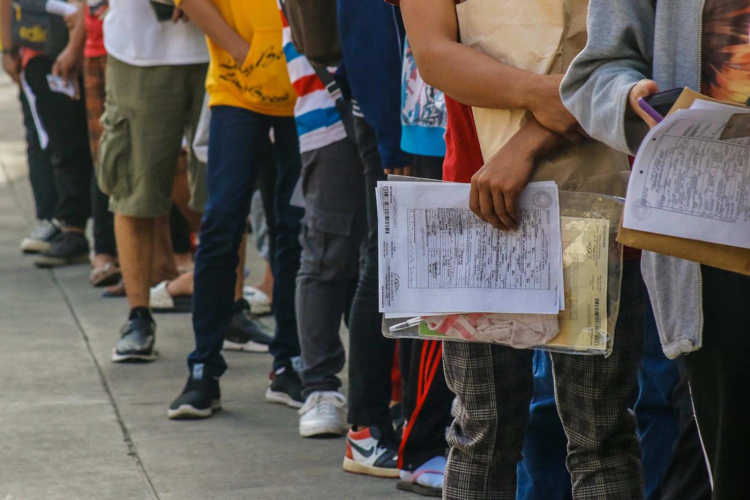 Lining up to register to vote in Antipolo City, Philippines (Ryan Eduard Benaid/NurPhoto via Getty Images)