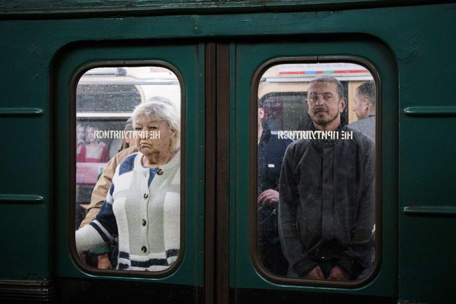 A metro train in Kharkiv, eastern Ukraine, seen last week amid the Russian invasion of Ukraine (Dimitar Dilkoff/AFP via Getty Images)