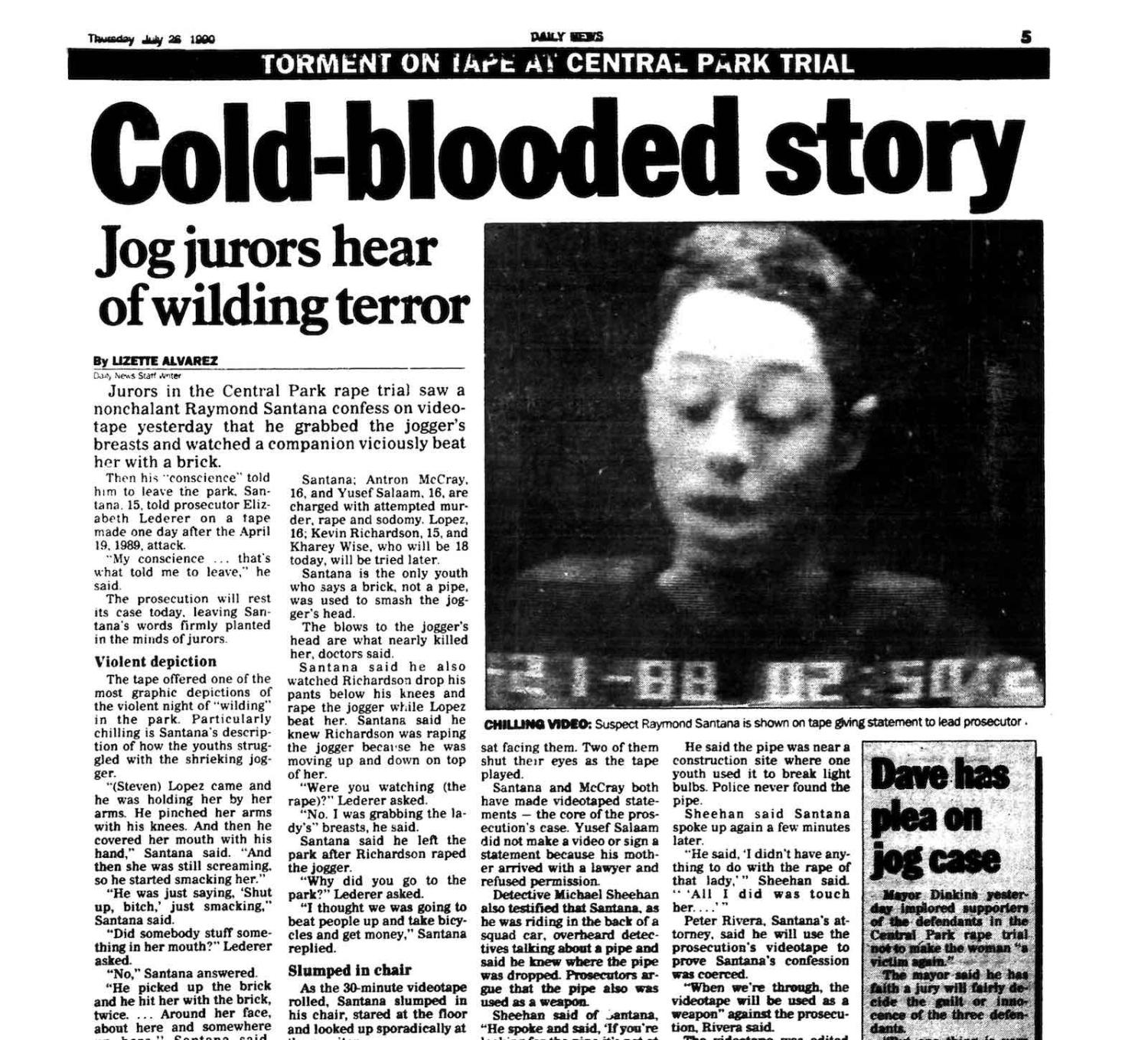 Page 3 coverage in the New York Daily News, 26 July 1990 (Photo: Getty Images)