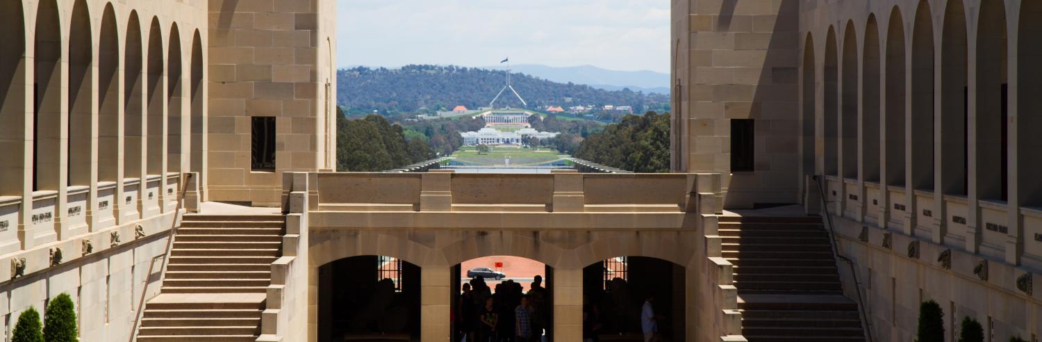 Parliament House viewed from the Australian War Memorial, Canberra, 2012 (Photo: Getty Images/Morten Falch Sortland)