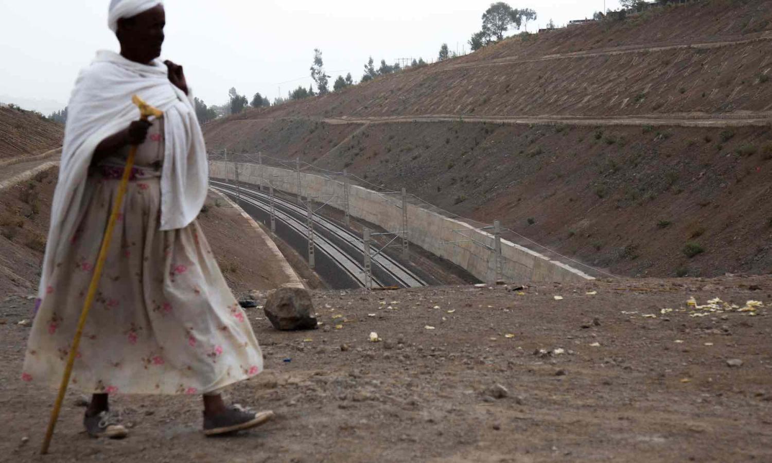 A new electric railway line connecting Djibouti and Ethiopia with investment from China (Photo: Eric Lafforgue via Getty)