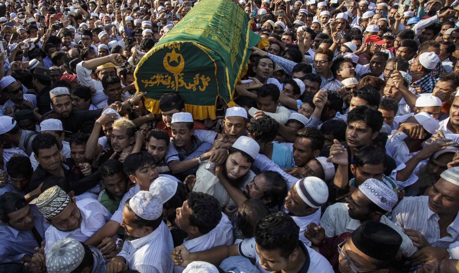 Mourners in Yangon at the funeral of U Ko Ni on 30 January 2017 (Photo: KyawKyaw/Getty)
