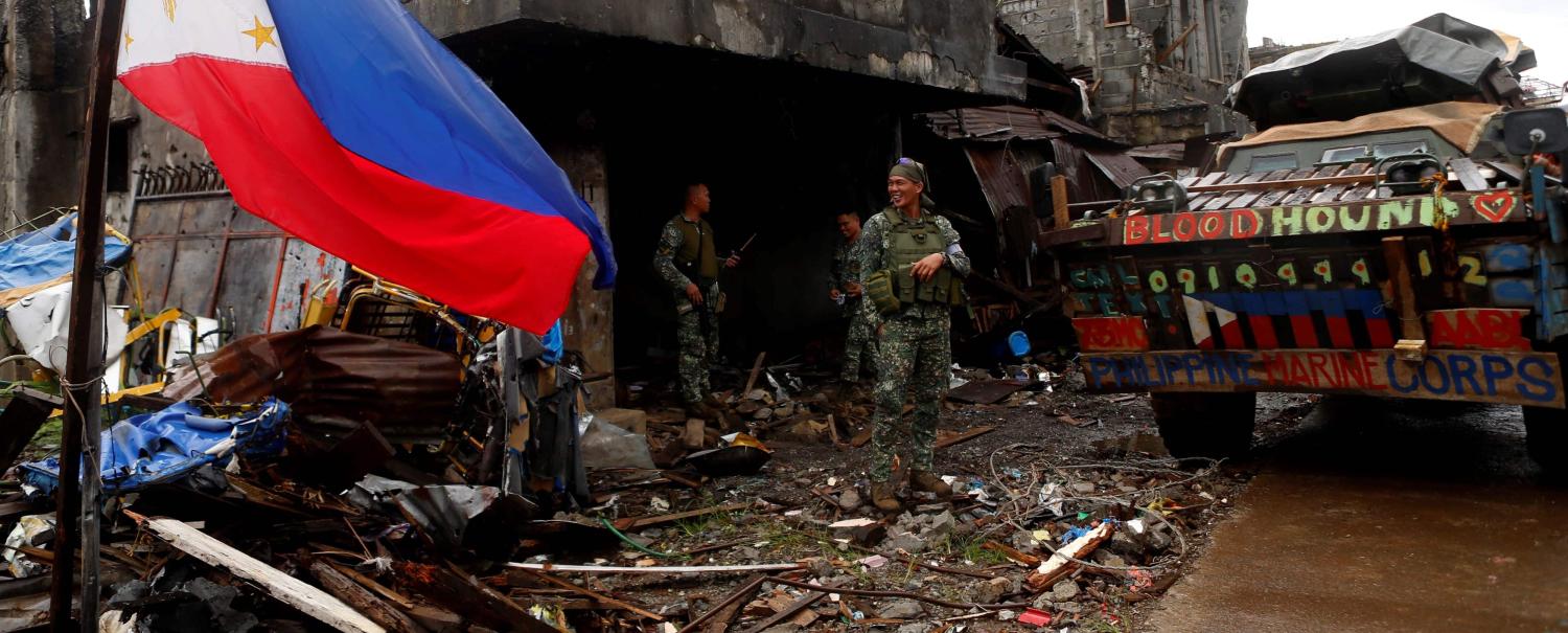 Philippine soldiers in Marawi, October 2017 (Photo: Jeoffrey Maitem/Anadolu Agency/Getty Images)