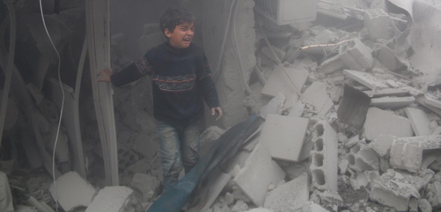 Aftermath of an airstrike in eastern Ghouta region (Photo: Ammar Al Bushy/Getty)