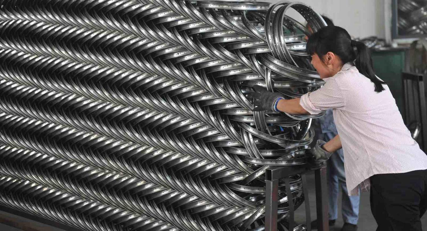 A steel wheel rims factory in Hangzhou, China (Photo: Barcroft Media via Getty)