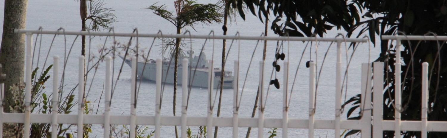 Australian Navy ship in Fairfax Harbour, Port Moresby (Photo: Shane McLeod)