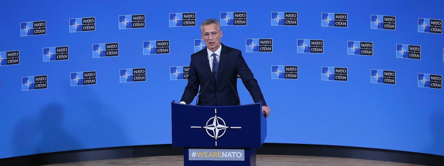 NATO Secretary General Jens Stoltenberg speaks in Belgium (Photo: Anadolu Agency/Getty)