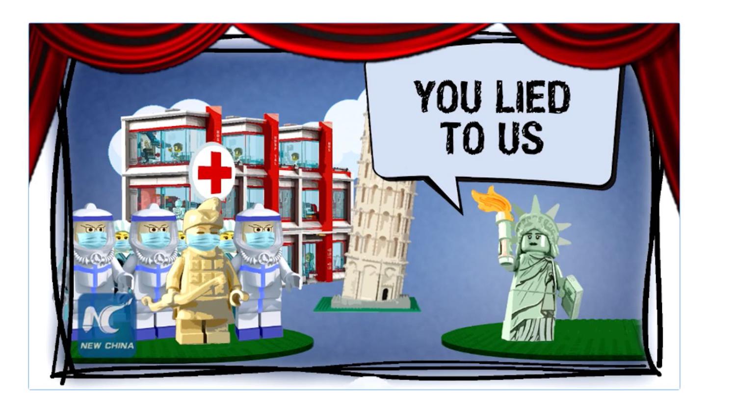 Screen shot from the “Once upon a virus” video released by China’s state news agency Xinhua