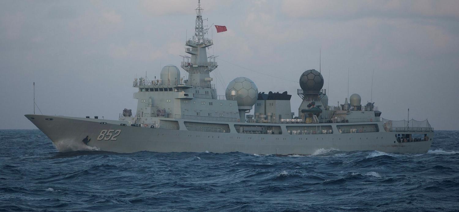 The PLA-N Type 815 Dongdiao-class AIG vessel ship operating in the vicinity of Exercise Talisman Sabre. (Photo: Australian Defence)