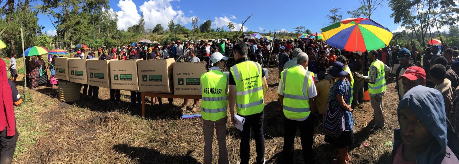 Observers from the US Embassy and the British High Commission at Mount Hagen in PNG's Western Highlands during the 2017 National Elections (Photo: Flickr/UNDP PNG)