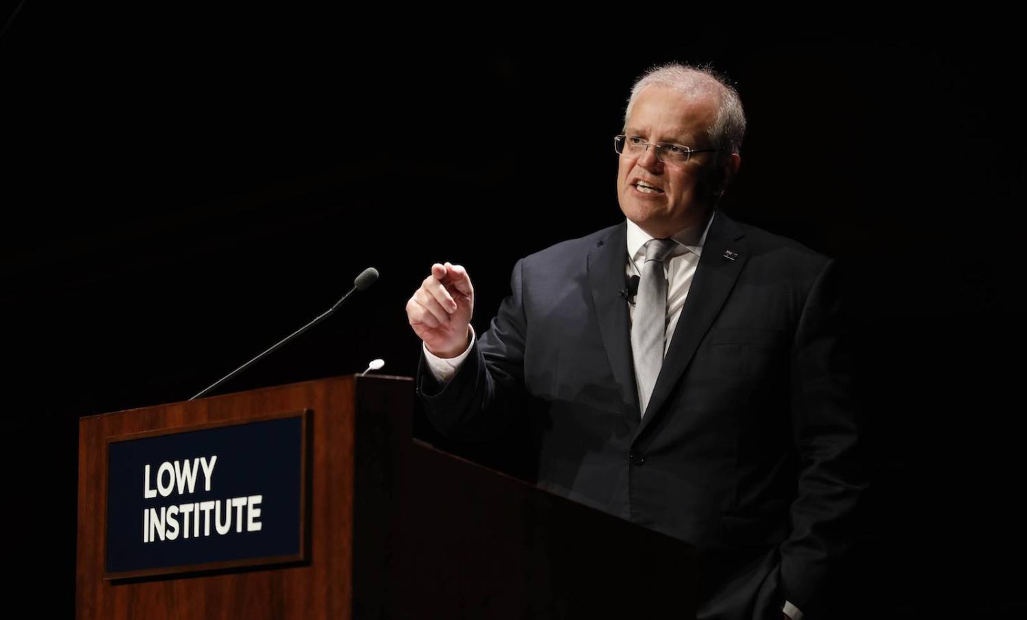 Prime Minister Scott Morrison delivers the 2019 Lowy Lecture (Peter Morris/SydneyHeads)