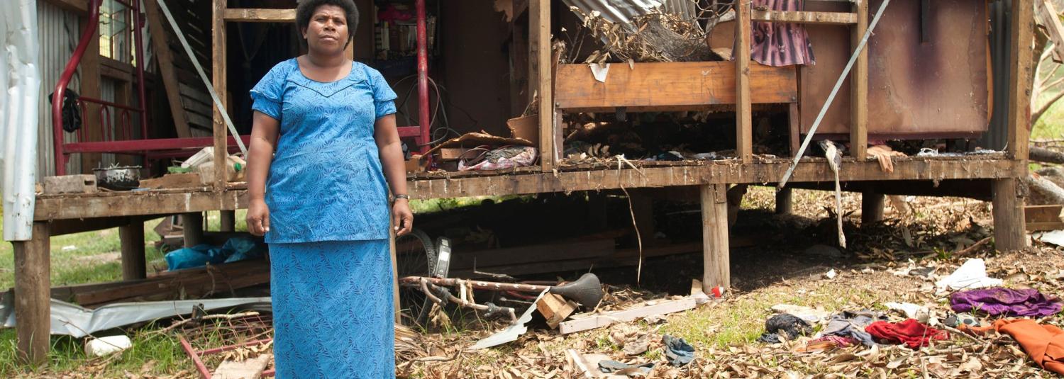 Fijian woman Salote Tubuna after Cyclone Winston hit last year in Buka Settlement, Rakiraki. (Photo: Flickr/UN Women)