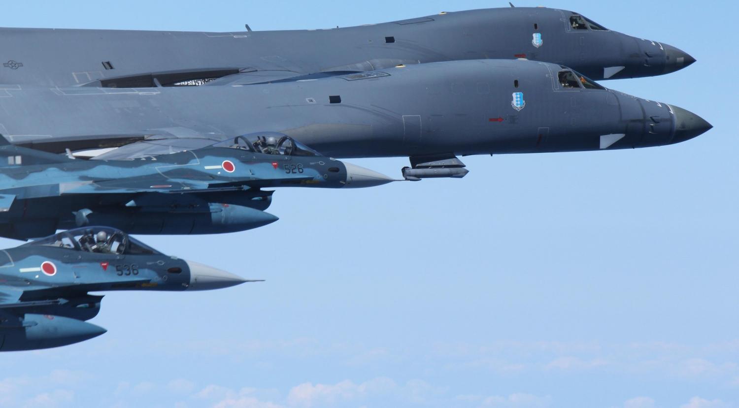 US Air Force B1-B Lancer bombers over the Pacific. (Flickr/Airman Magazine.)
