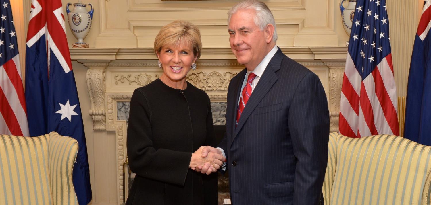 Australian Foreign Minister Julie Bishop meeting with US Secretary of State Rex Tillerson (Photo: Flickr/US Department of State)
