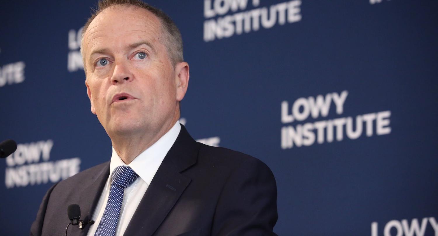Opposition leader Bill Shorten at the Lowy Institute, 29 October 2018 (Photo: Peter Morris/Sydney Heads)