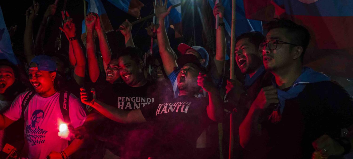 Supporters of Mahathir Mohamad celebrate the election result in Kuala Lumpur (Photo: Ulet Ifansasti/Getty)